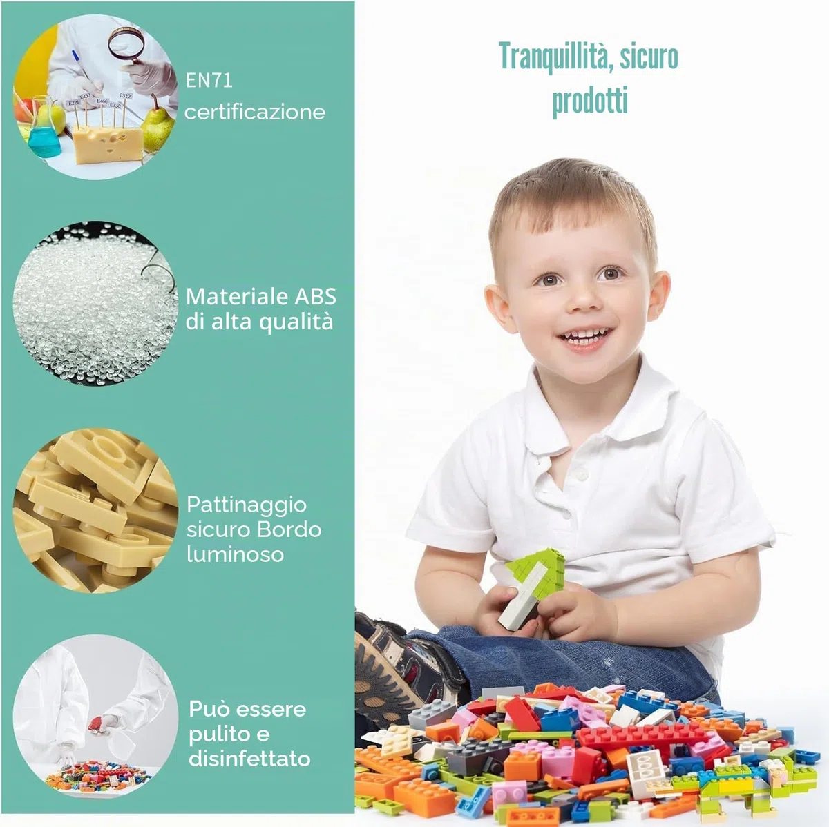 WYSWYG Basic Mattoncini 1200 Pezzi Compatibile con Tutti i Principali Marchi, Adatto per Ragazzi e Ragazze dai 6 Anni in Su