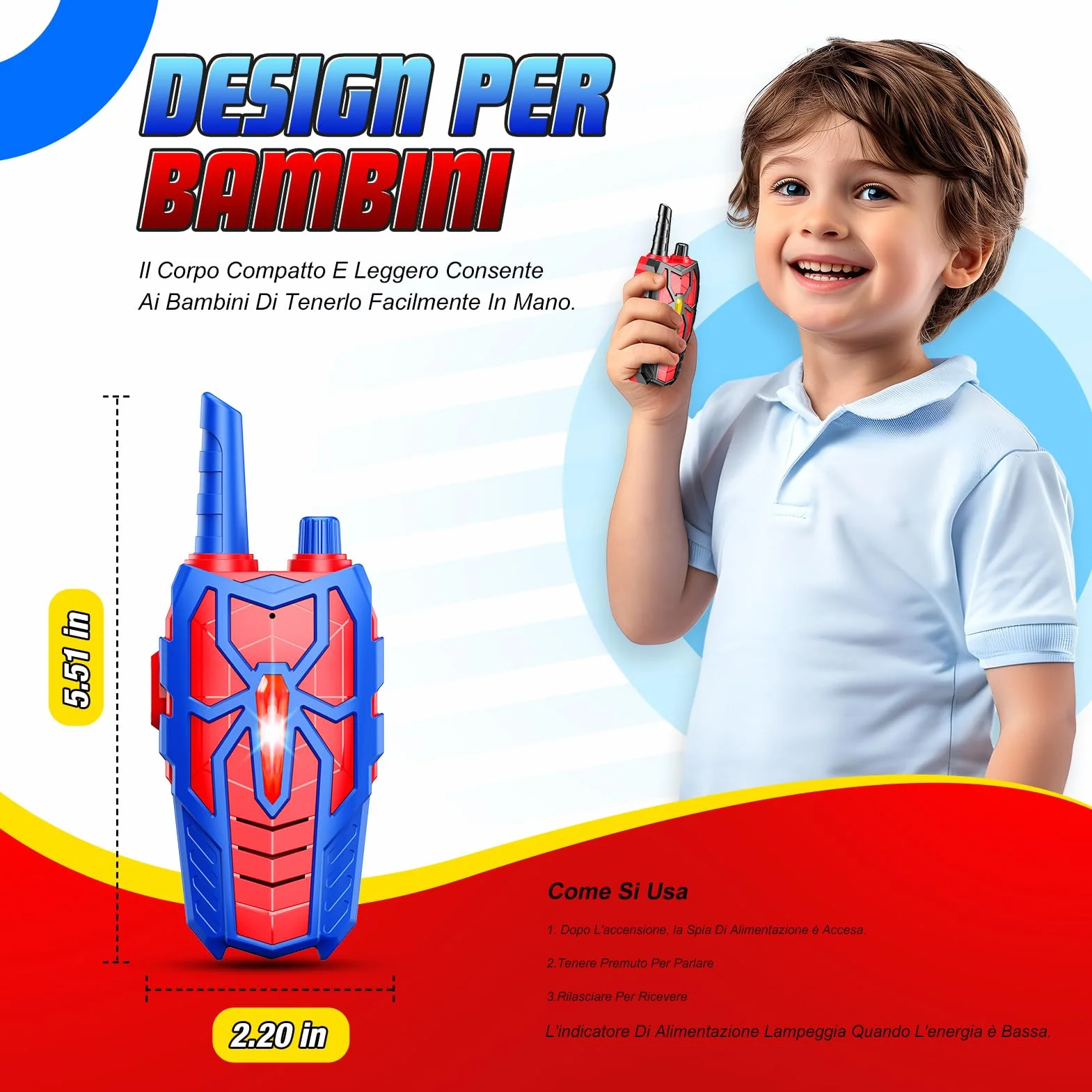 Giochi Bambini 3 4 5 6 7 8 9 10 Anni, Walkie-Talkie Regalo Bambino 3 4 5 6 7 8 9 10 Anni Maschio Walkie Talkie Bambini Giochi da Esterno Giocattoli per Bambini Gadget Compleanno Bambini