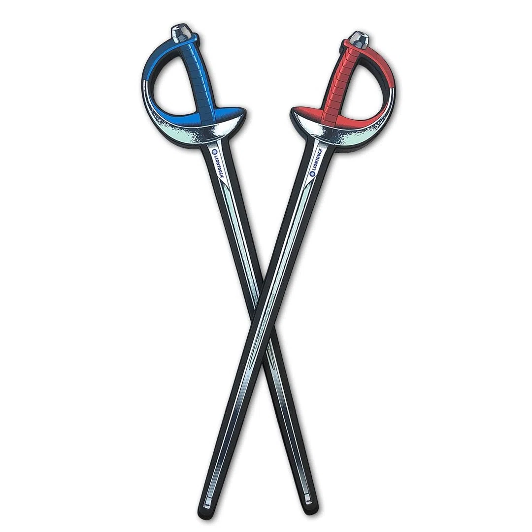 Liontouch - 2 Sciabole da Scherma Blu/Rossa |per Ragazzi/e da 3 + | Giocattolo in Gommapiuma, Design Realistico | Introduzione Sicura Divertente alla Scherma e Arma da Pratica per Giovani Schermidori