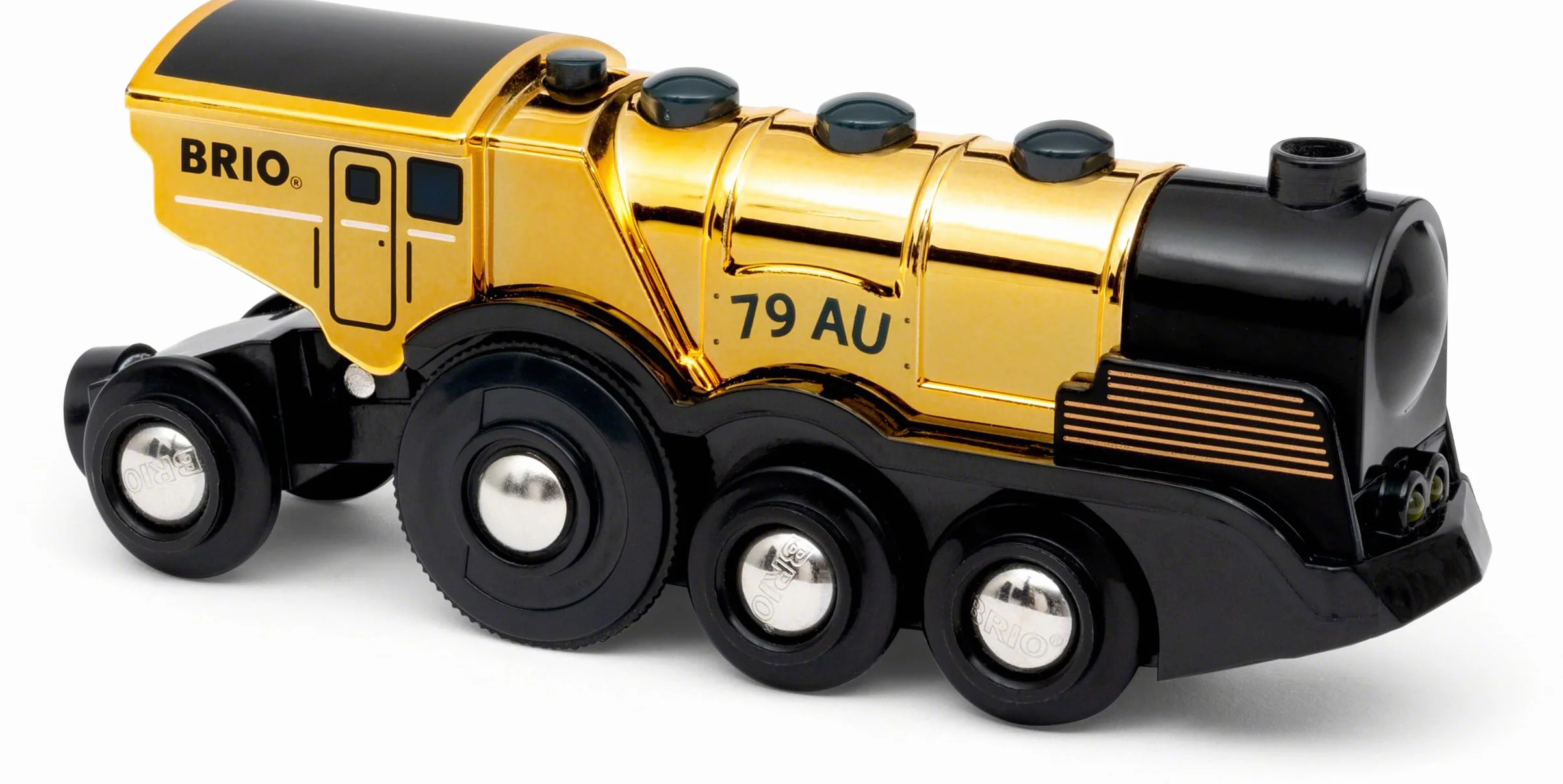 BRIO Grande Locomotiva Dorata con Azioni, Treni, Vagoni, Veicoli di BRIO Wolrd, Età Raccomandata 3+, Gioco per Bambini, ‎33630