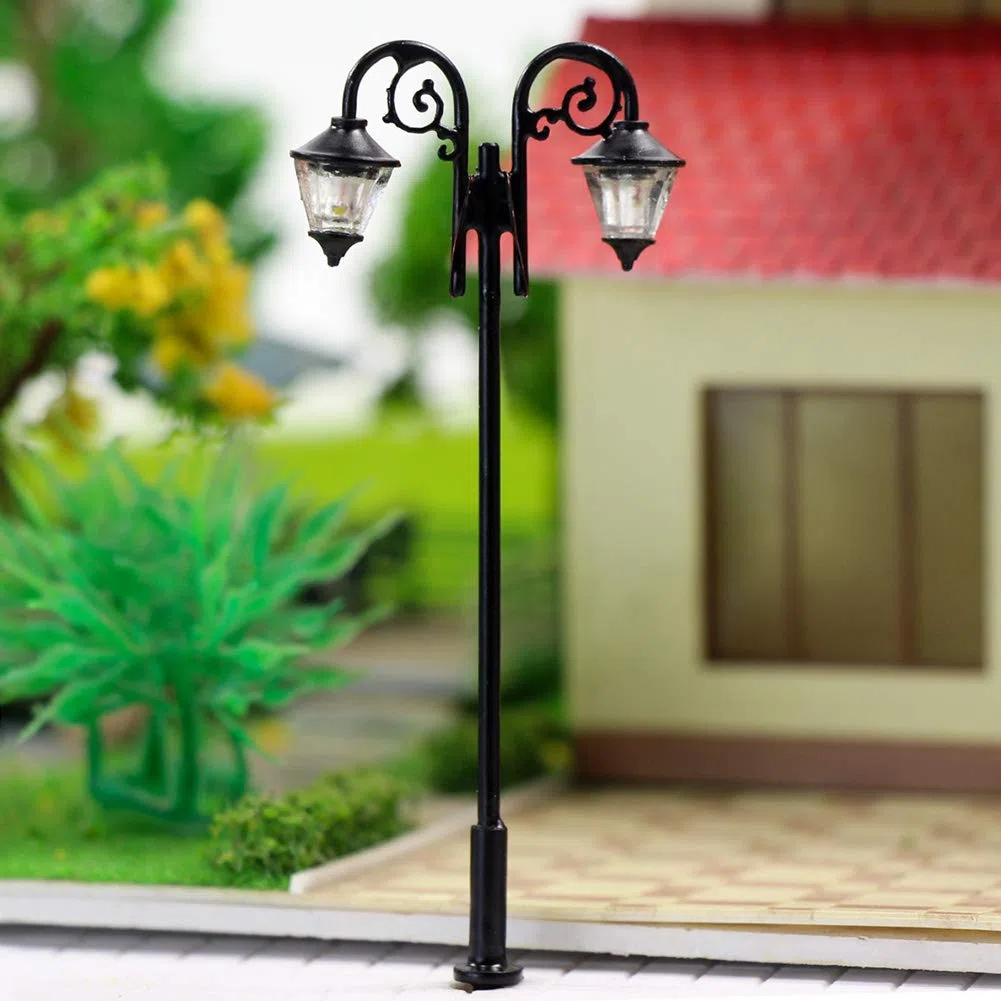 Evemodel LYM61 5 pezzi pista H0 1:87 modello LED due luci lanterne di parcheggio lampade 67 mm 3 V