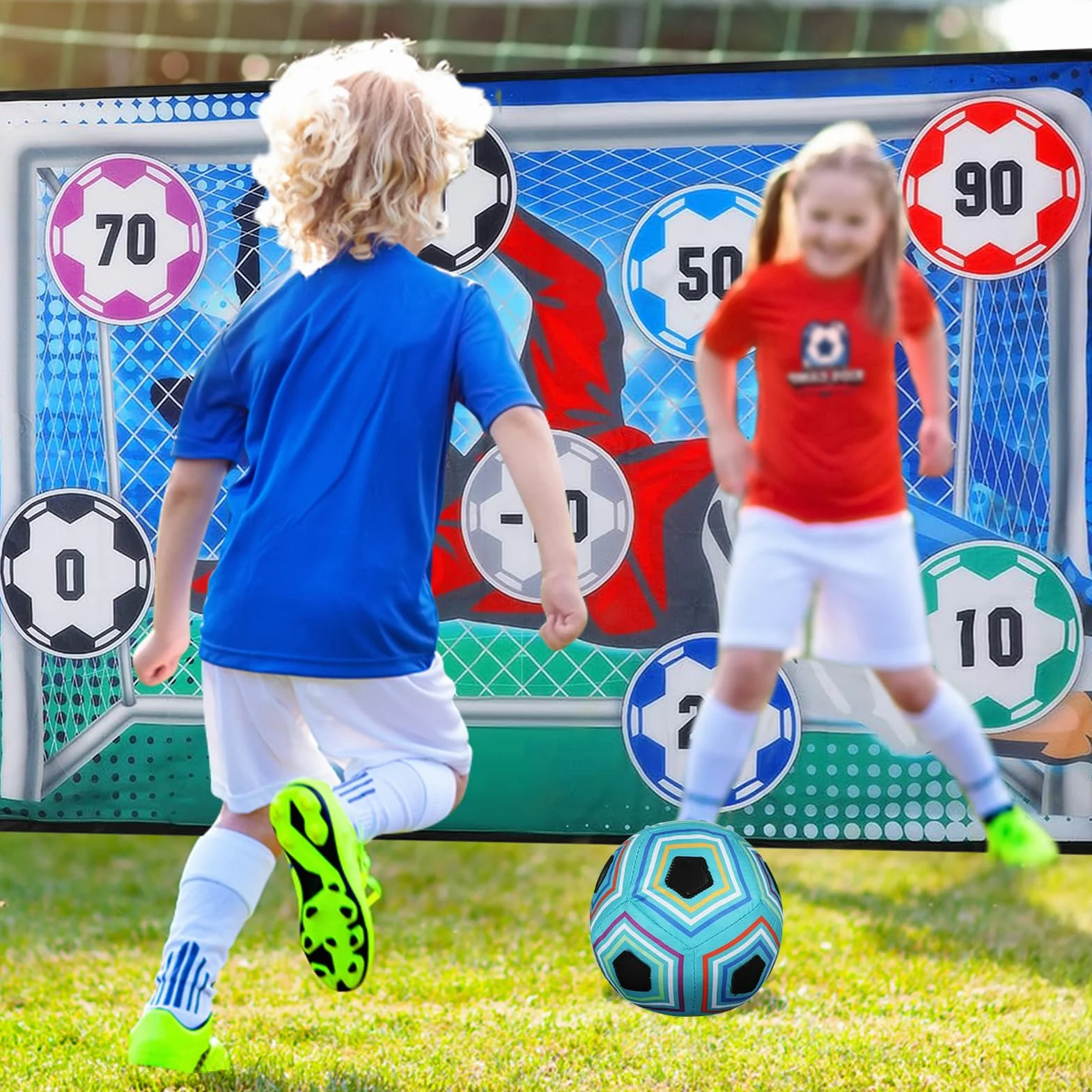 Set da gioco da calcio per bambini 3 4 5 6 7 8, giochi di calcio da giardino per interni ed esterni, palla da calcio in , morbido porta da calcio con accessori per l'allenamento del calcio, regalo per