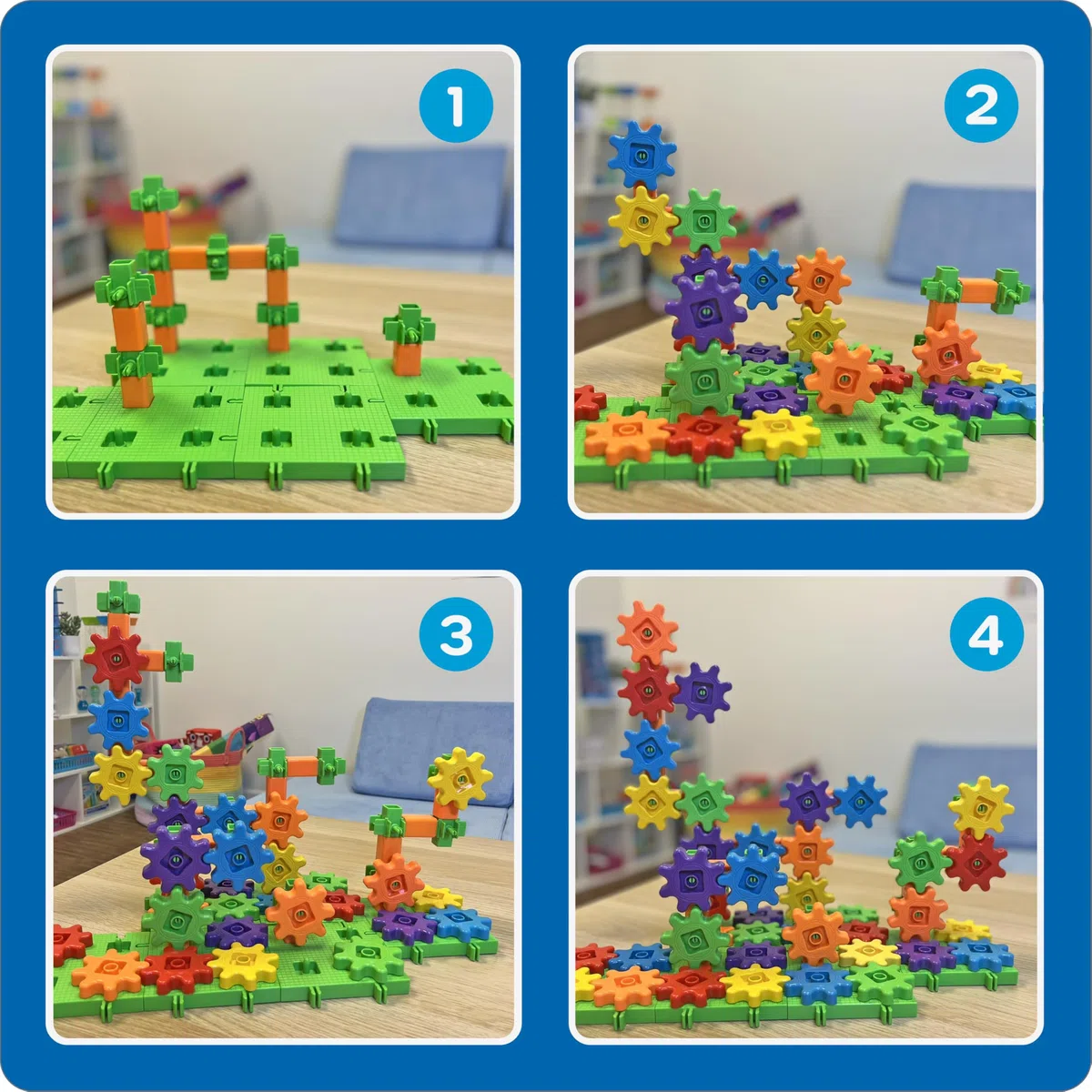 Learning Resources Gears Gears Gears Set Costruzioni Ingranaggi 100 Pezzi per Bambini 3+ Gioco STEM Motricità Fine creatività Regalo Natale Educativo