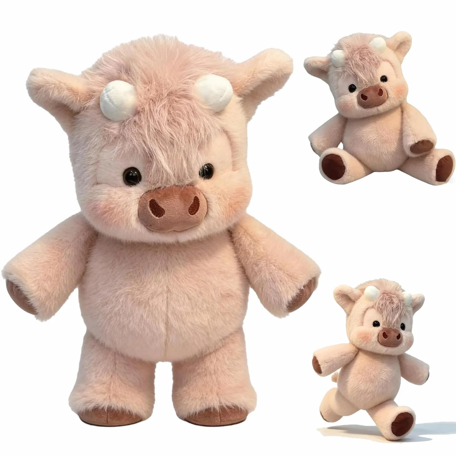 Peluche Che Corre, Peluche Di Cinghiale, Pe-luche Cinghiale Che Corre, Pe-luche Vitello Che Corre, Running Cow Plush, Mucca Morbido Pelu-che, Pelu-che Highland Cow, Regalo per Fan e Famiglia (M4)
