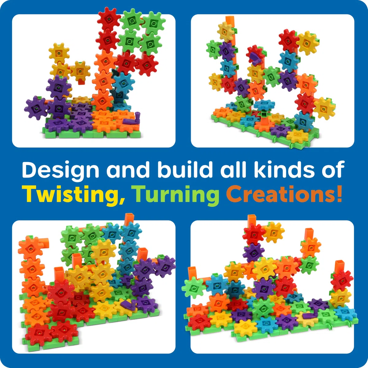 Learning Resources Gears Gears Gears Set Costruzioni Ingranaggi 100 Pezzi per Bambini 3+ Gioco STEM Motricità Fine creatività Regalo Natale Educativo