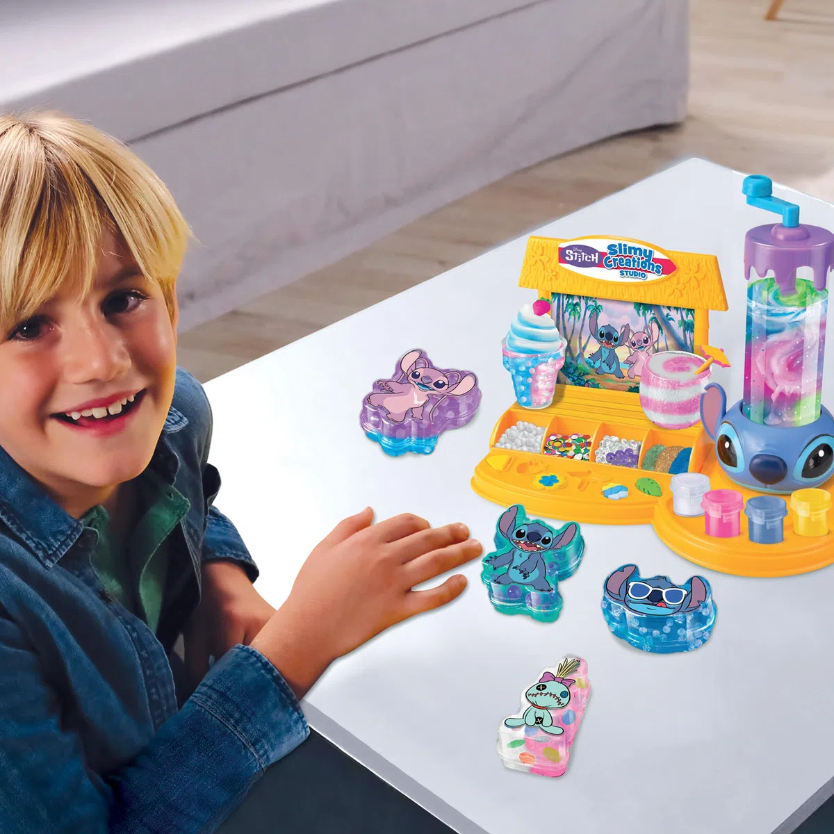 Lexibook, Disney Stitch, Studio Creazione di Slime, Bianco Rosa Blu Giallo, CRSLIM51D