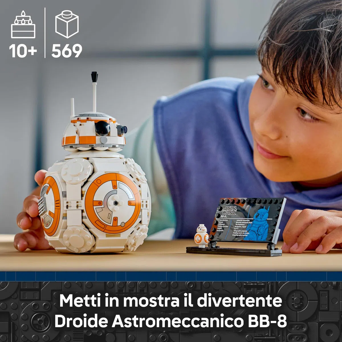 LEGO Star Wars 75452 Droide Astromeccanico BB-8 Kit di Modellismo - Action Figure Giocattolo con Testa Rotante - Decorazione per la Camera da Letto - Regalo per Ragazzi, Ragazze e Fan da 10 Anni in su