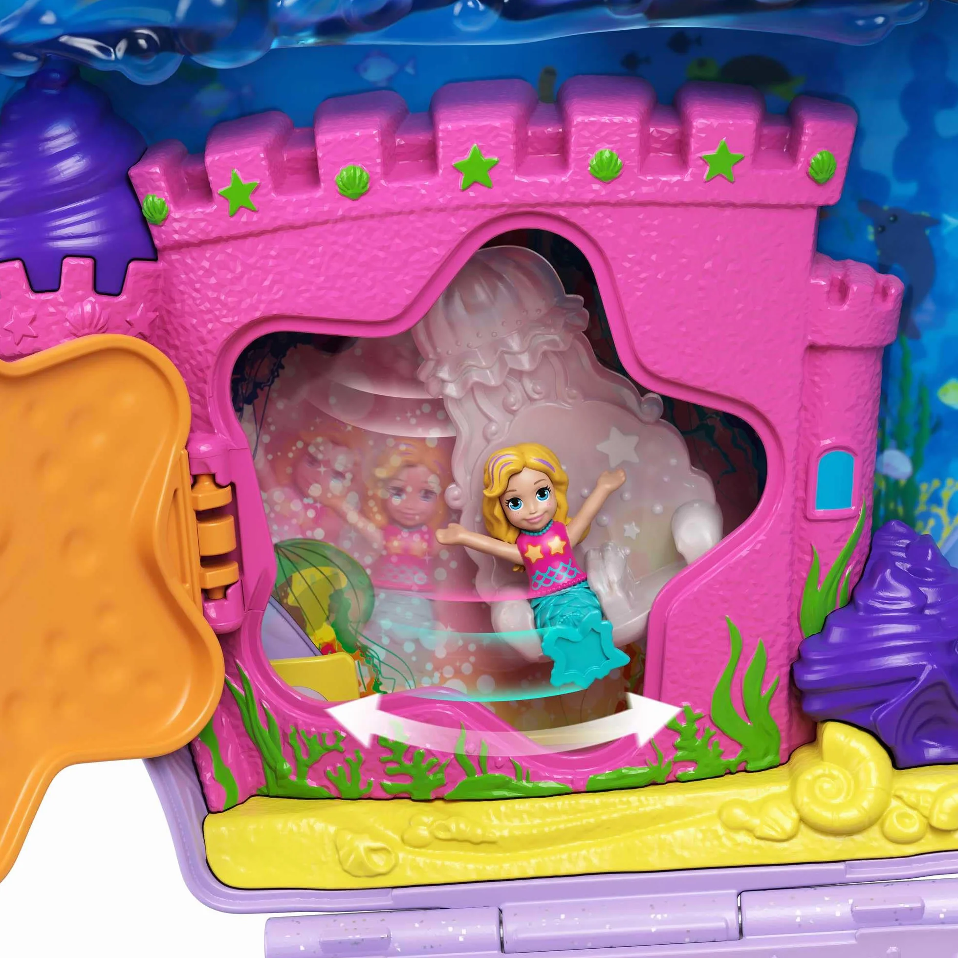 Polly Pocket Borsetta dei Segreti Conchiglia con Tracolla, con Micro Bambole e Accesori, 4+ Anni, GNH11