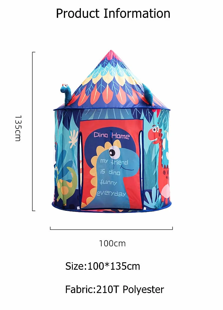 tenda da gioco per bambini,capanna con drago, casetta per interni e esterni, con borsa per il trasporto (con anello in plastica)