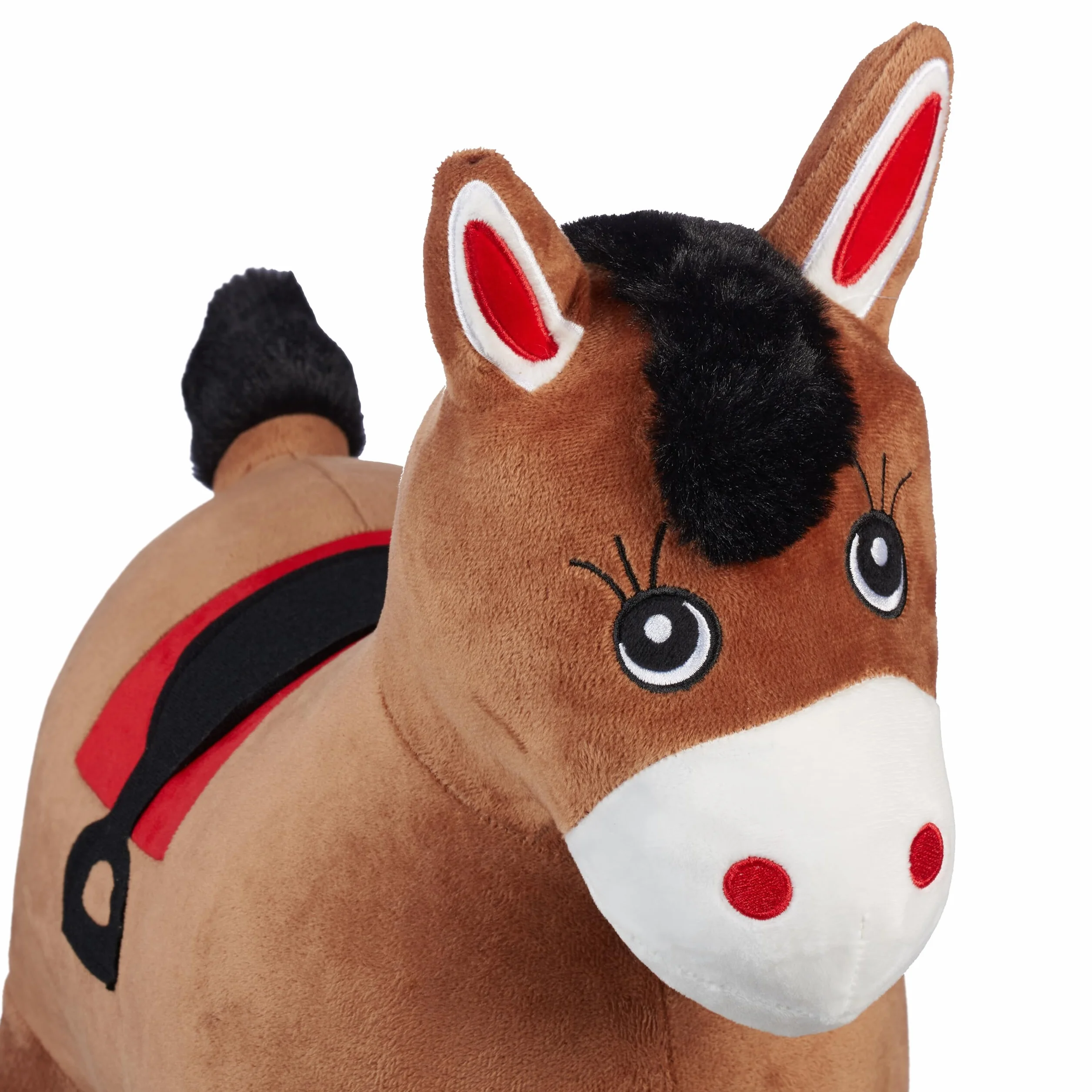 Relaxdays Cavallo Gonfiabile per Bambini da 3 Anni, Animale Saltellante, Regge 50 kg, BPA-Free, Pompa Manuale, Marrone