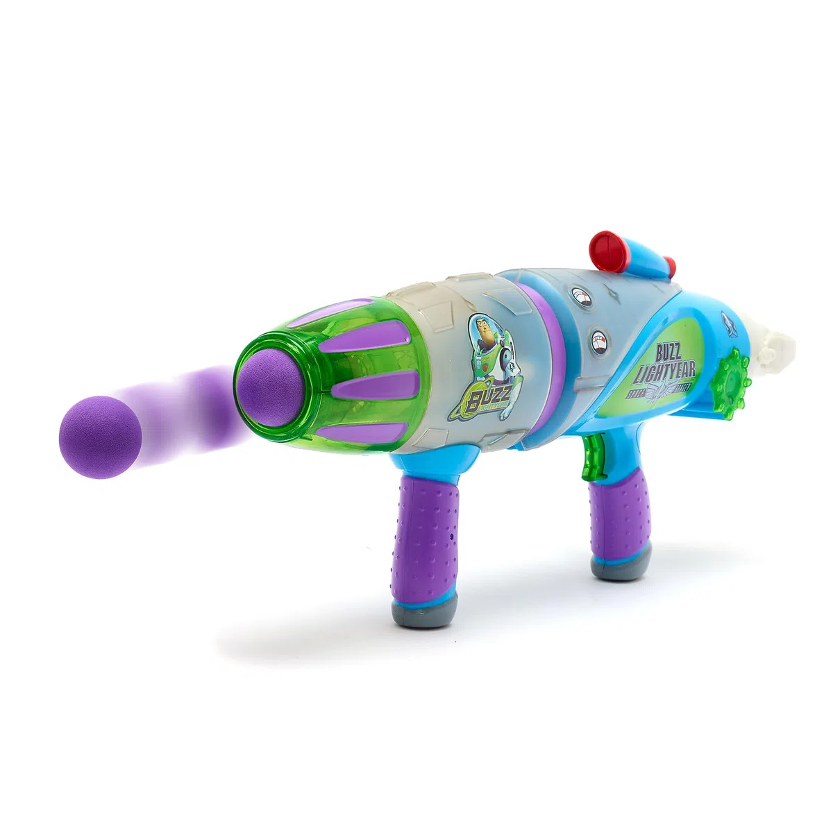 Disney Store Ufficiale Fucile a proiettili fosforescenti Buzz Lightyear, Toy Story, 45cm, Pistola Giocattolo con Effetti di Luce e Suono, Include 10 Palline di Schiuma Morbida
