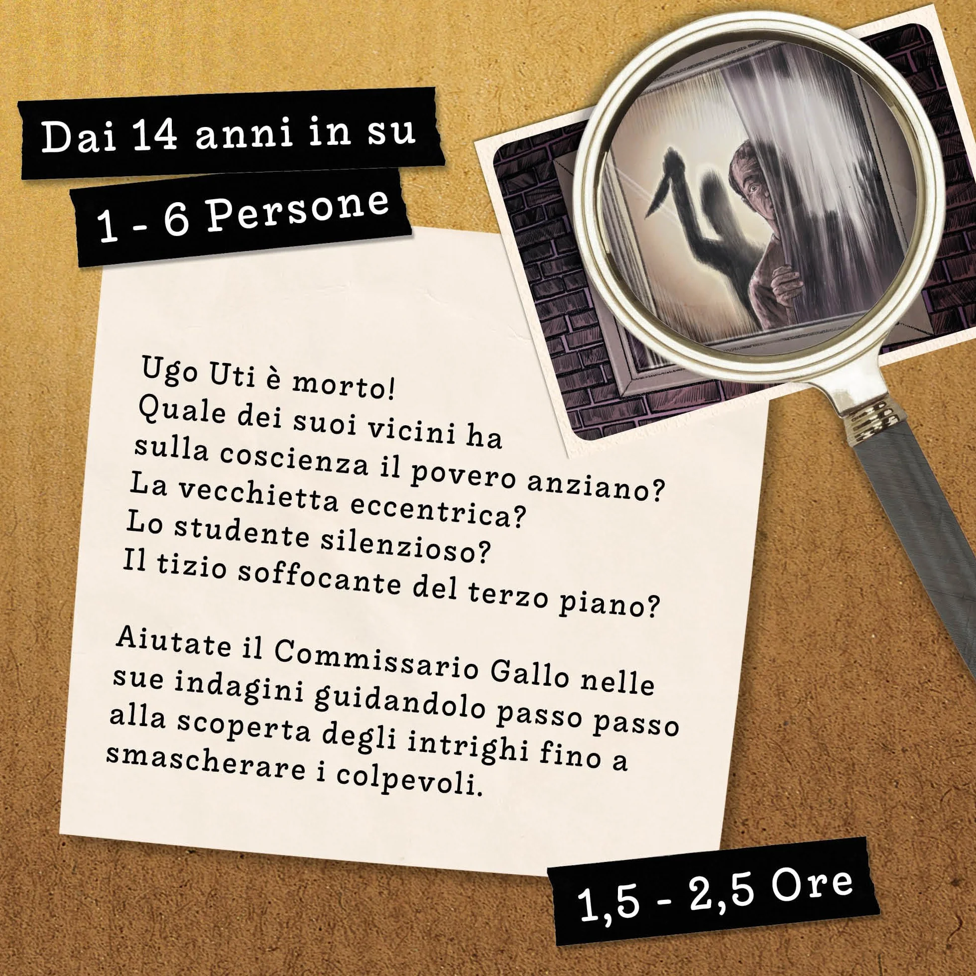Hidden Games Luogo del Reato – Sotto lo stesso tetto – Gioco poliziesco, simile a Escape Room per il tavolo, risolvi un caso, gioco poliziesco, caso da risolvere, cold case