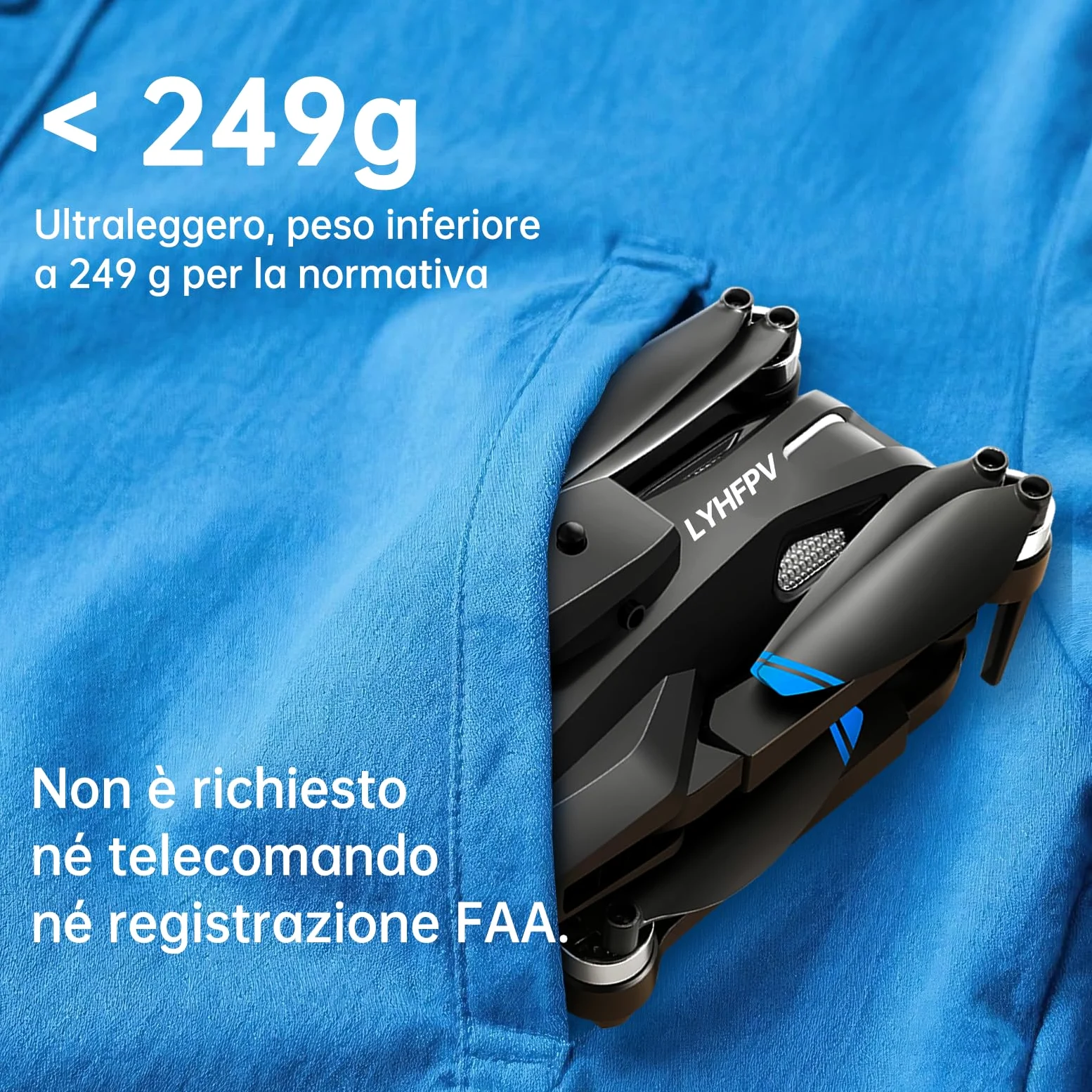 Drone con Telecamera 4K HD per Adulti e Principianti, Tempo massimo di volo 40+ minuti,Mini Quadcoptero RC Piegevole 2.4G WIFI con Motore Brushless, 2 Batterie, Autoscatto con Gestuali