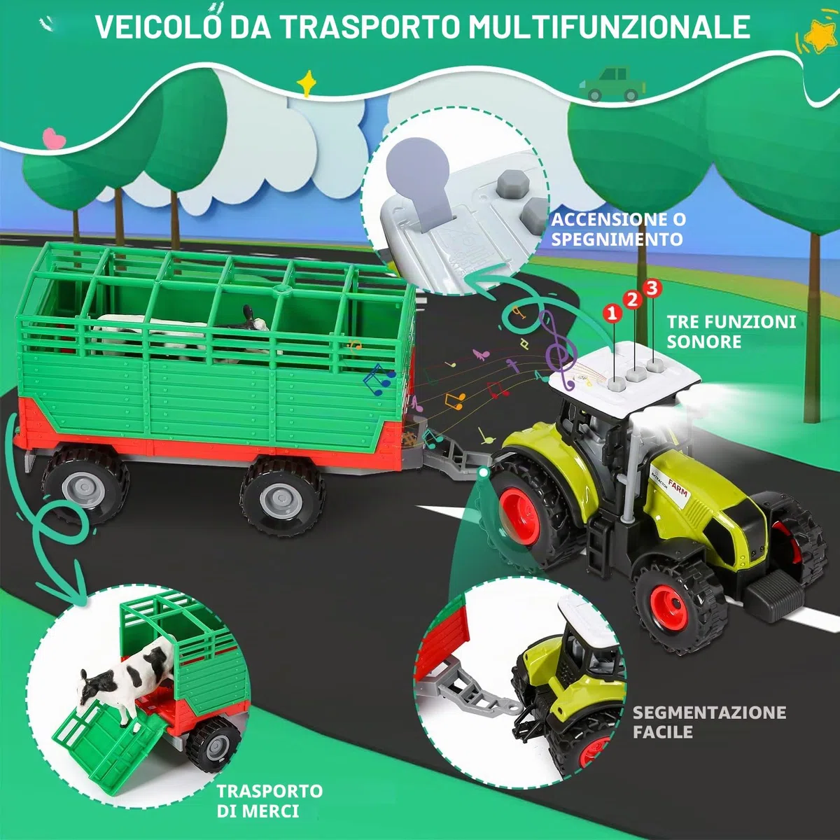 Herenear Animali Fattoria, Realistico Animali Giocattolo, Giocattoli Figure di Animali da Fattoria, Giochi Educativo Regalo per Bambini3+ Anni