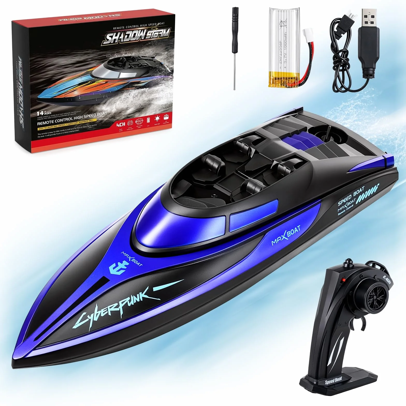 Coikes Barca Telecomandata Professionale Barca RC con Luce LED Impermeabile Sottomarino Telecomandato per Bambini Adulti Barca Radiocomandata Ricaricabile per Piscine Laghi Stagni
