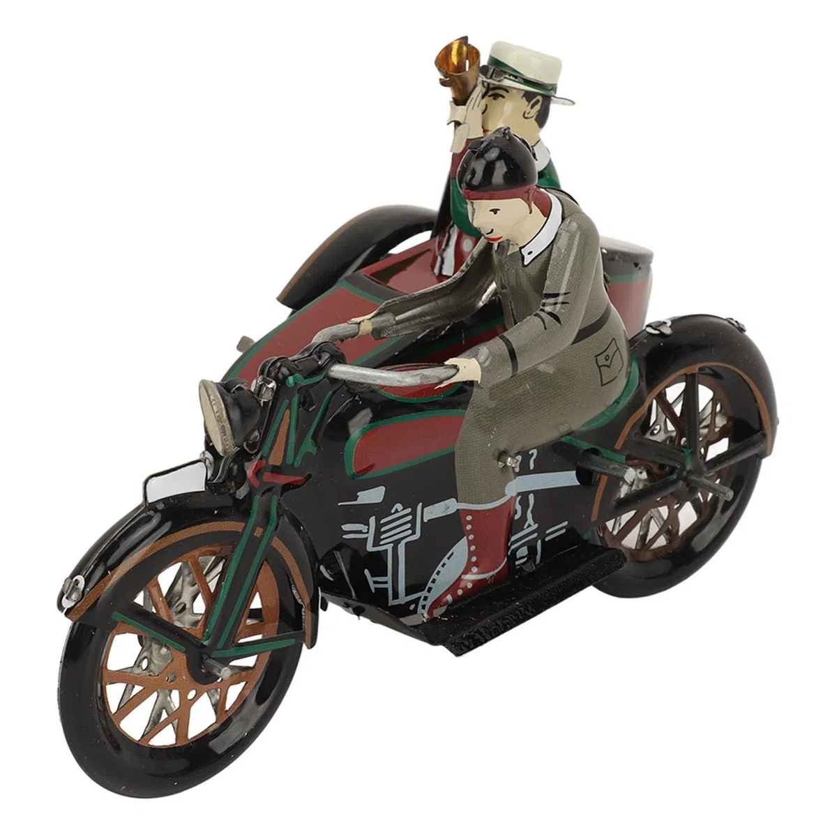 Alomejor Giocattolo Vintage in Latta da Collezione, Giocattolo a Carica per Motocicletta a 3 Ruote, Ornamenti Personalizzati per Ragazzi e Ragazze
