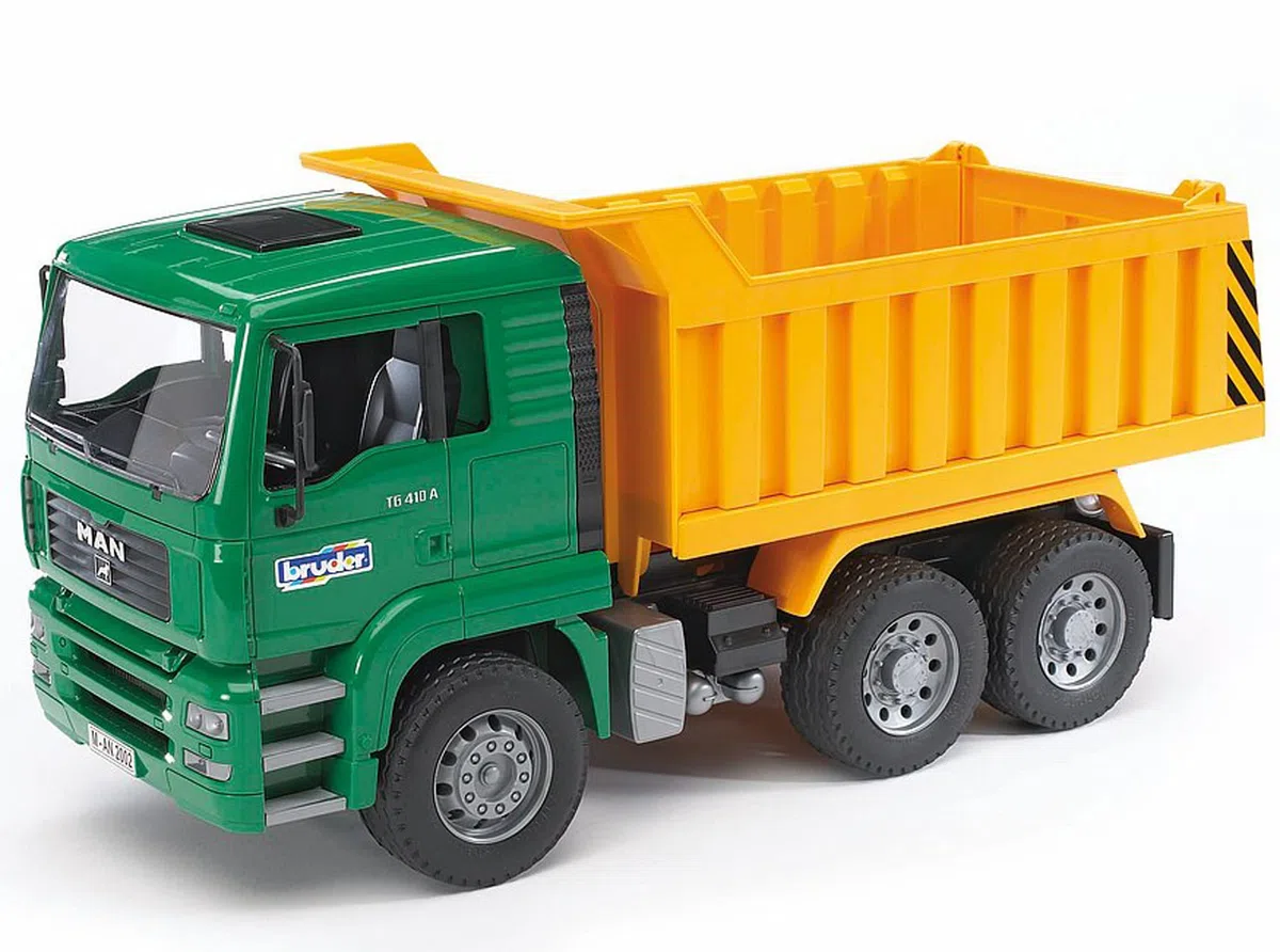 Bruder Spielwaren 02765-Camion Man Ribaltabile, Multicolore