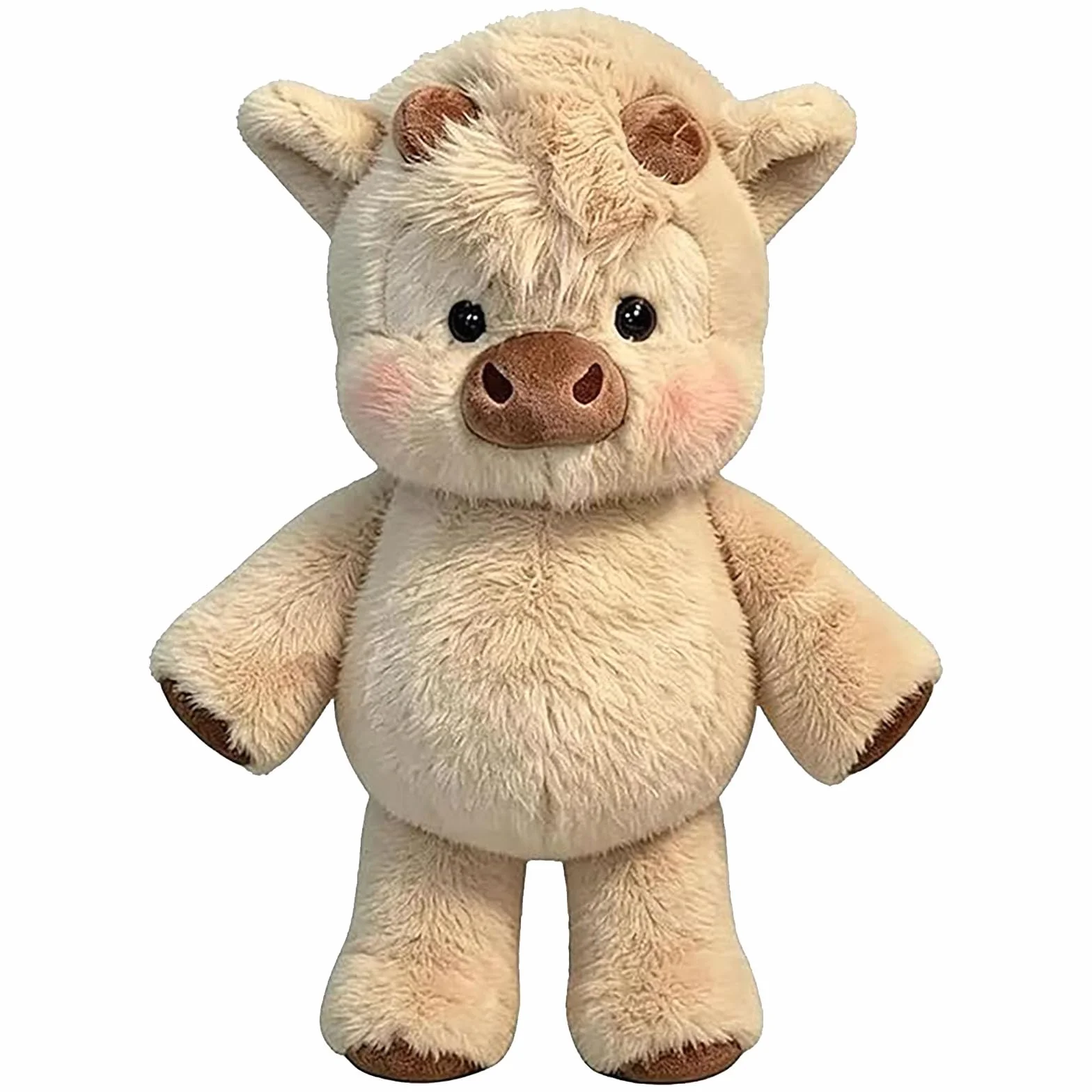 Peluche Mucca Che Corre, 45 cm Highlandes Cow Plushs, Mucca Giocattolo di Peluche Morbido, Plushie di Compleanno regalo per Adulti, Decorazioni e giocattoli Plushs da Colleziones (A)