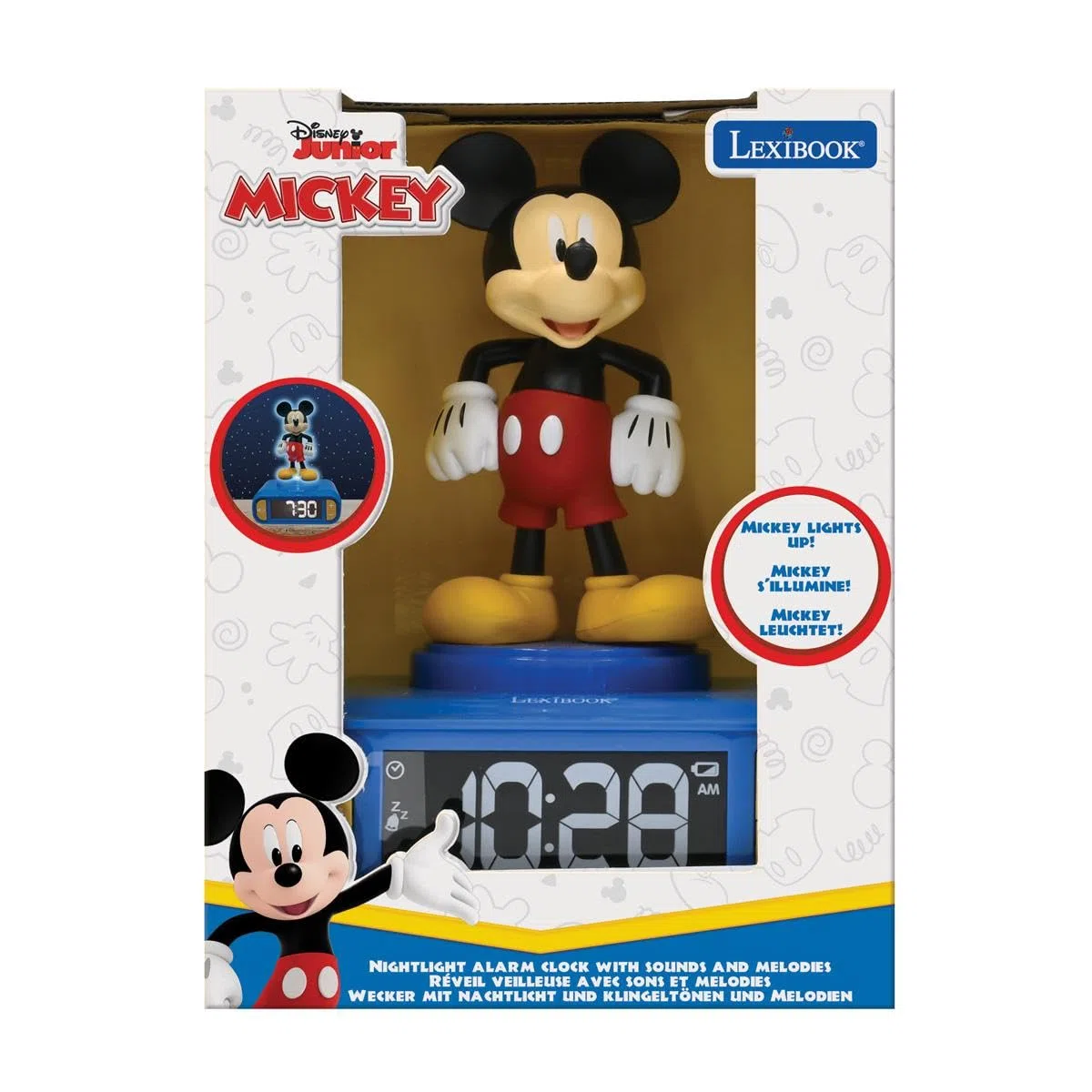 Lexibook, Disney Mickey, Sveglia Notturna Mickey, Suoni e Melodie, Schermo LCD retroilluminato, Luminoso, Snooze, Blu, RL800MCHLXB
