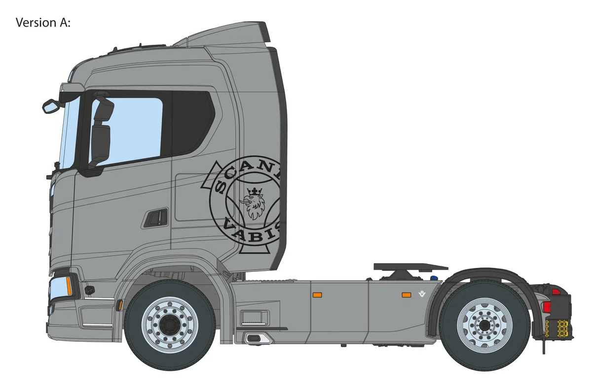 ITALERI 3971 Scania S770 4x2 Normal Roof Grey Cab, Model Kit/Modello in plastica da montare. Scala 1:24
