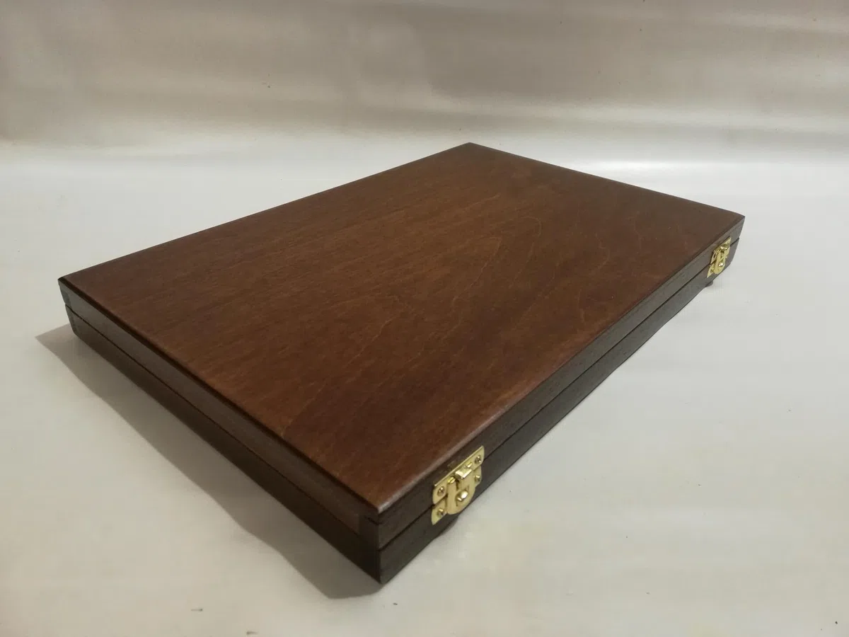 Coins&More Cofanetto in legno per orologi da taschino, gemme, fossili e minerali – fatto a mano, interni morbidi, certificato