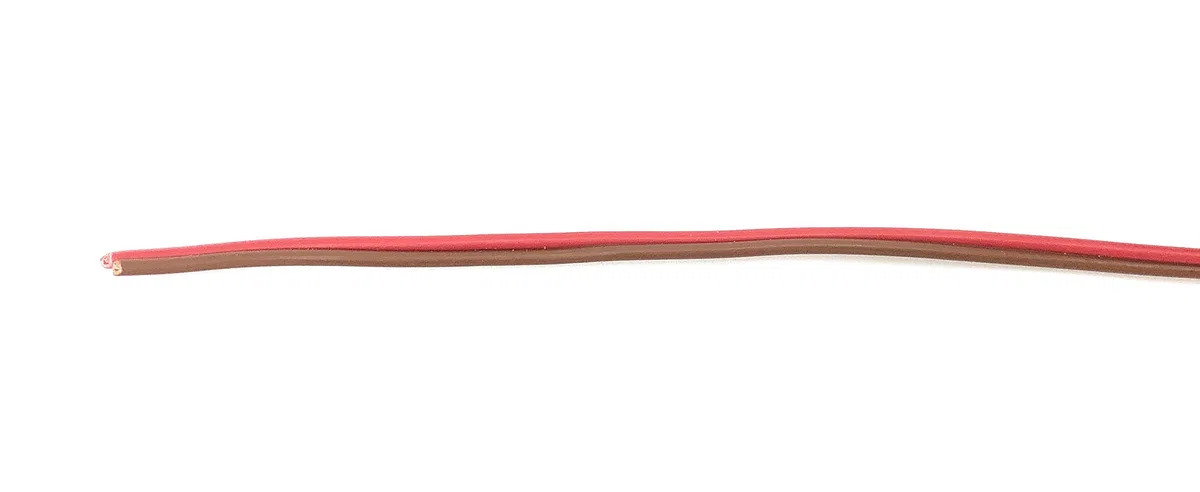 L2218/25 - Cavo in rame 2 x 0,14 mm² (1 x 18 x 0,10 mm) - Doppio cavo - 25 m anello (rosso/marrone)