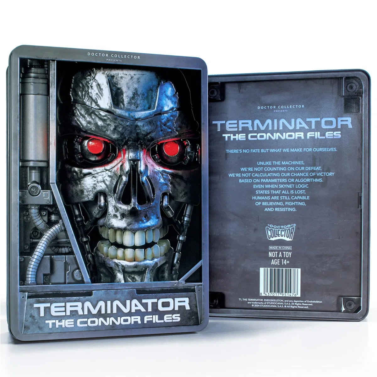 Doctor Collector Terminator The Connor Files Kit, Collectible Set Tin Box, edizione da collezione con accessori esclusivi in scatola di metallo, age 14+