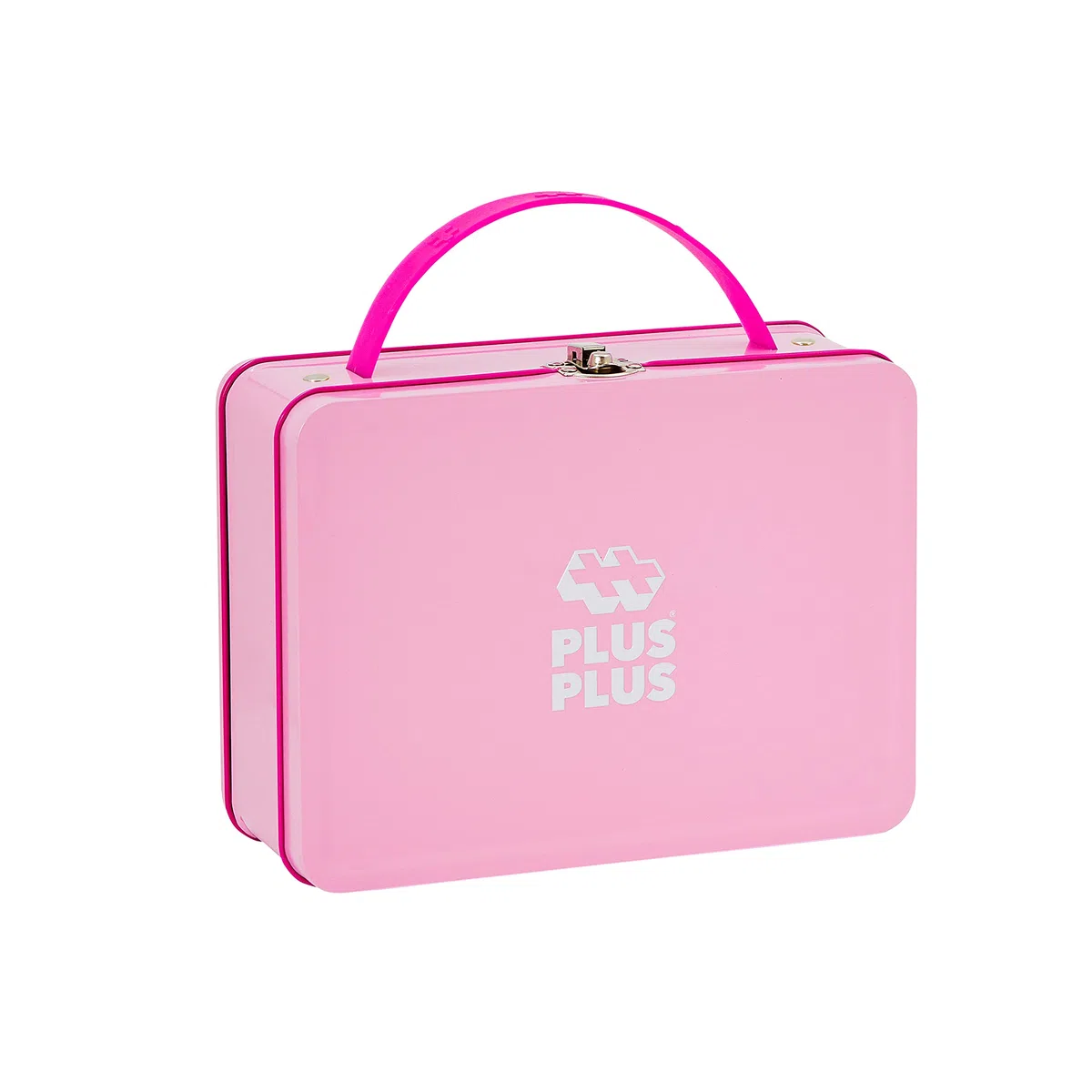 Plus-Plus 9603275 - Set di mattoncini da Costruzione, in Pratica Scatola di Metallo con Manico, 70 Pezzi, Multicolore