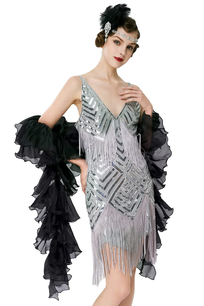 BABEYOND Chandelle Boa Vintage Boa – 200 g 2 m Gatsby Organza Boa anni '20 Flapper Accessori