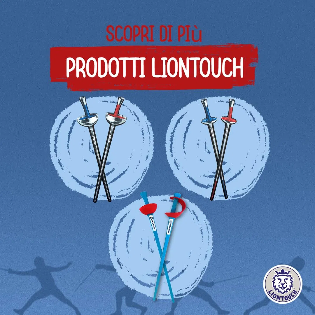 Liontouch - 2 Sciabole da Scherma Blu/Rossa |per Ragazzi/e da 3 + | Giocattolo in Gommapiuma, Design Realistico | Introduzione Sicura Divertente alla Scherma e Arma da Pratica per Giovani Schermidori