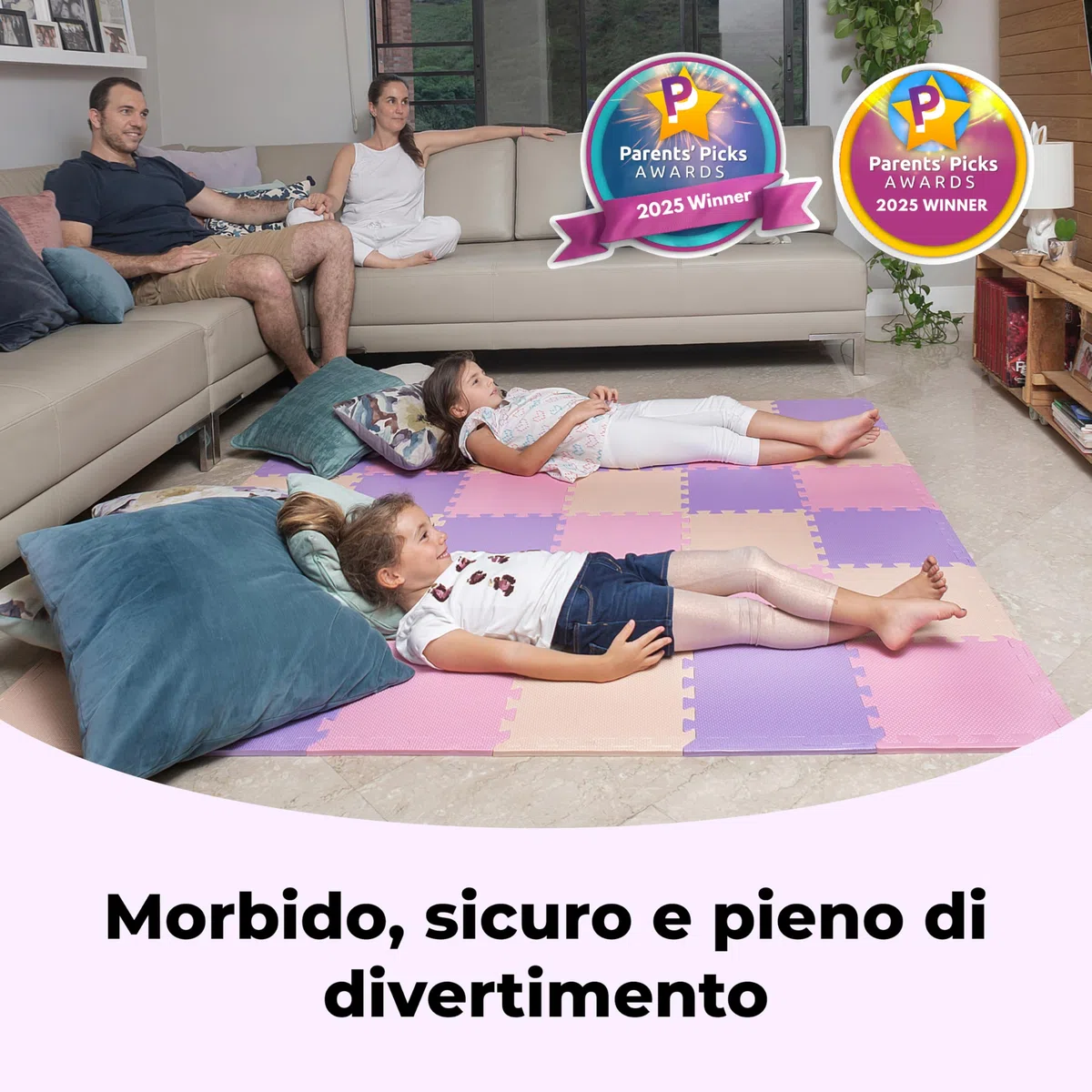 Piastrelle per pavimenti in schiuma atossiche, confortevoli, tappetino da gioco e piastrelle ad incastro 74x74 cm, per gattonare e sviluppare, morbide
