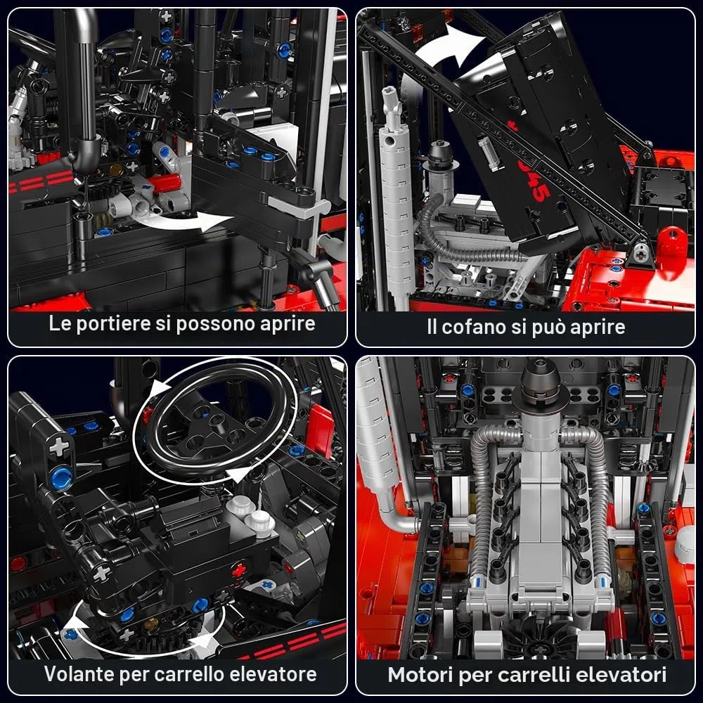 Mould King 17045 Technic Carrello Elevatore Per Carichi Pesanti Telecomandato Giocattolo Per Carrelli Elevatori Con Blocchi Di Costruzione, Adatto Per Adulti Dai 14 Anni In Su (4579 pezzi)