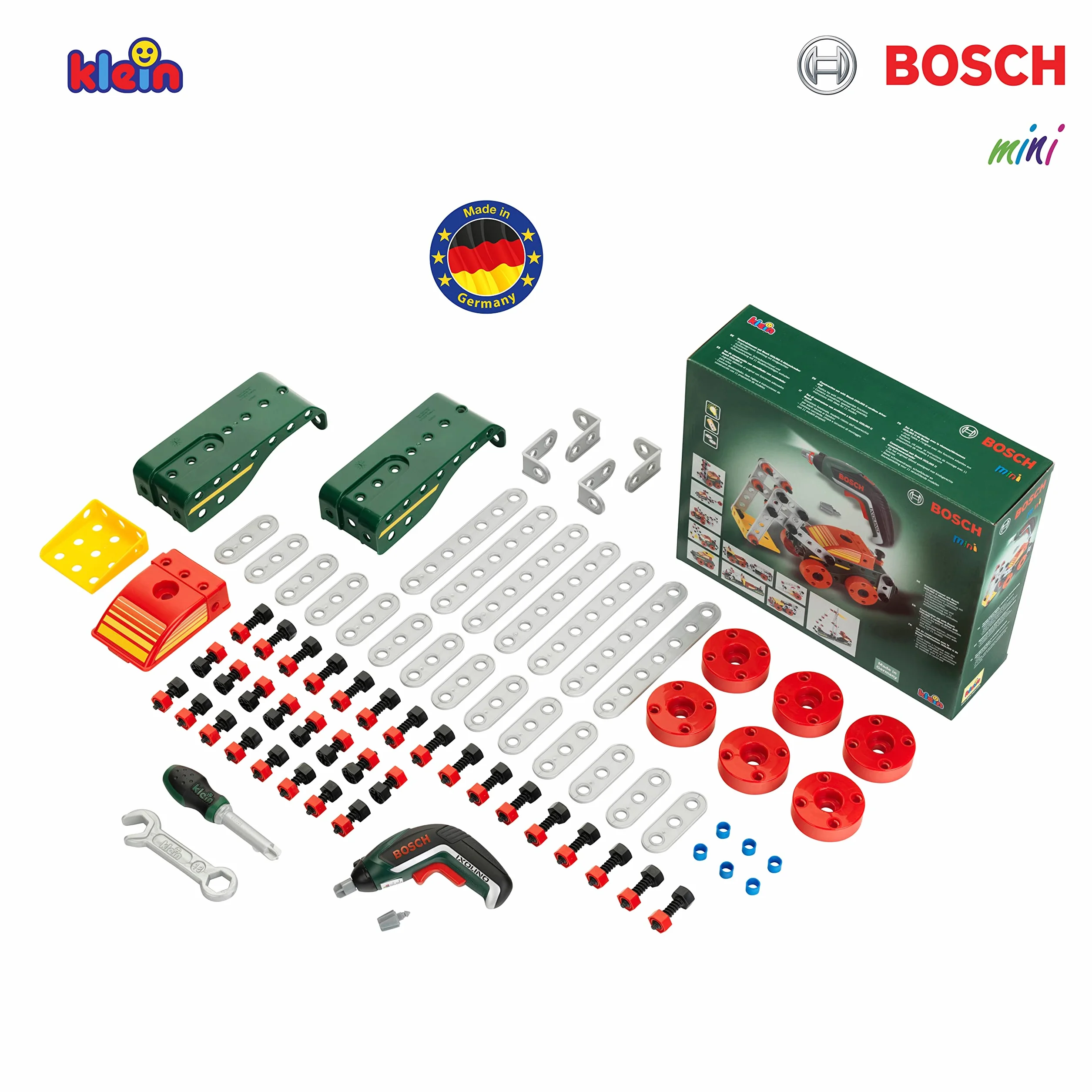 Theo Klein 8497 Set da Costruzione Multi-Tech con Ixolino Bosch, 107 Pezzi da Costruzione, Ixolino a batterie con Luce e Suono, 32 x 27 x 9,5 cm, Giocattolo per Bambini a Partire dai 3 Anni di età