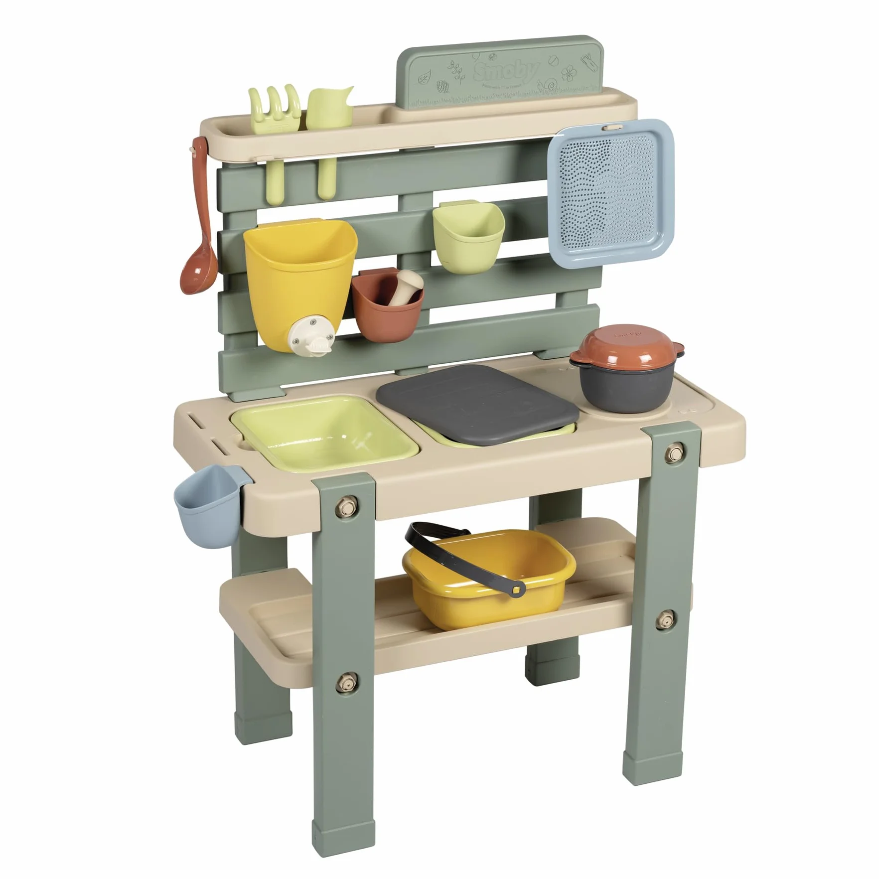 Smoby -Laboratorio dei pasticci, 90% di plastica riciclata, resistente ai raggi UV, dai 3 anni, 7600840208