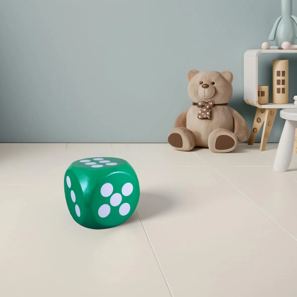 Uonlytech Dado e Feste in Schiuma Verde per Bambini Gigante Angoli Arrotondati e Versatile Leggero Facile Utilizzo per Giochi Educativi