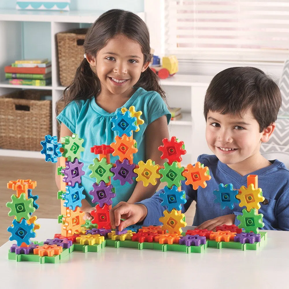 Learning Resources Gears Gears Gears Set Costruzioni Ingranaggi 100 Pezzi per Bambini 3+ Gioco STEM Motricità Fine creatività Regalo Natale Educativo