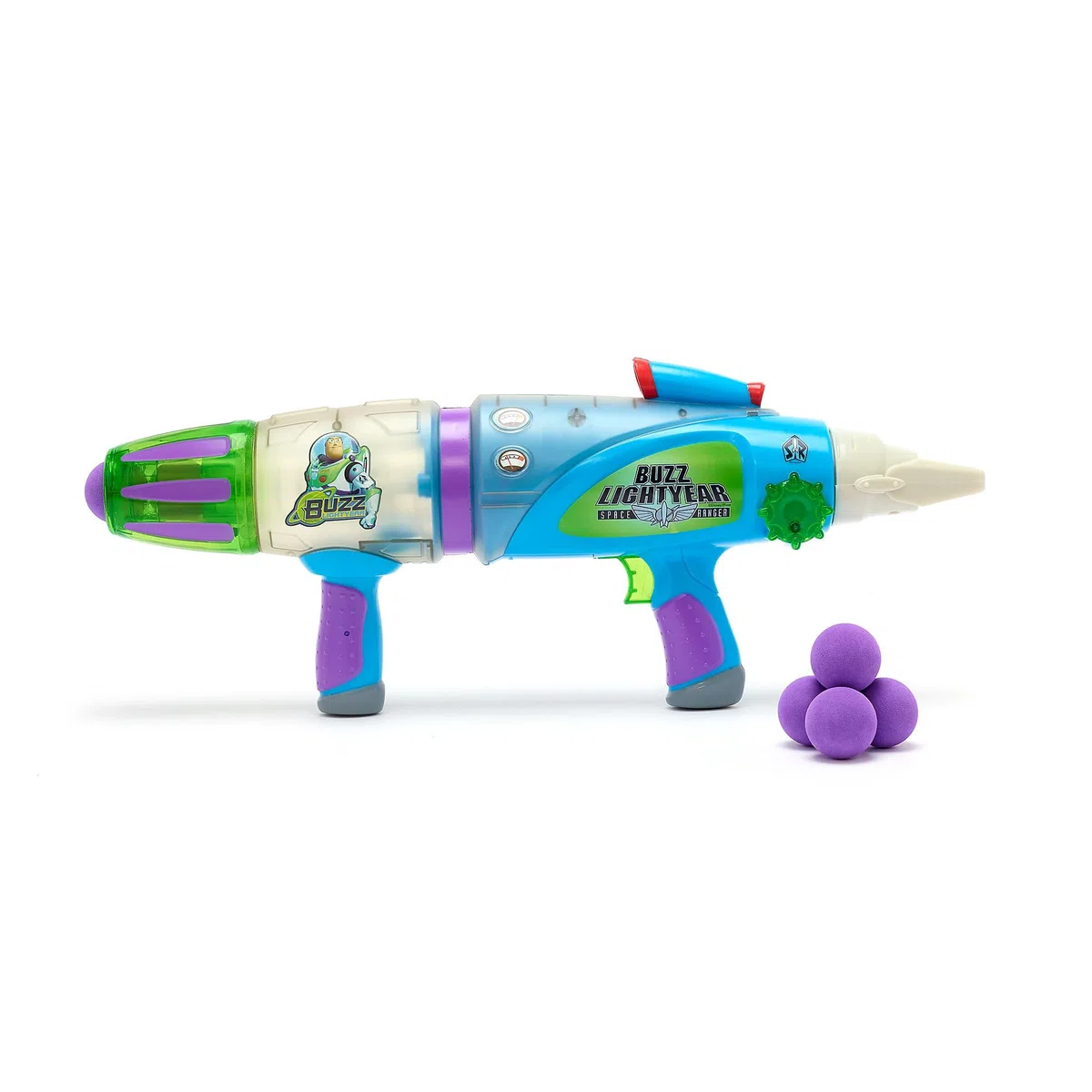 Disney Store Ufficiale Fucile a proiettili fosforescenti Buzz Lightyear, Toy Story, 45cm, Pistola Giocattolo con Effetti di Luce e Suono, Include 10 Palline di Schiuma Morbida