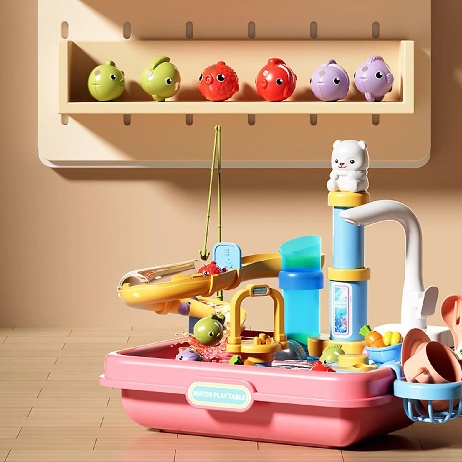 Tavolo Acquatico Per Bambini Esterno, Giocattolo Da Con Pompa Elettrica, Attività Sensoriali All'aperto Con Pompa Integrata, Tavolo Da Gioco Con Acqua, Per Bambini Bambine 4 Agli 8 Anni, Per Patio