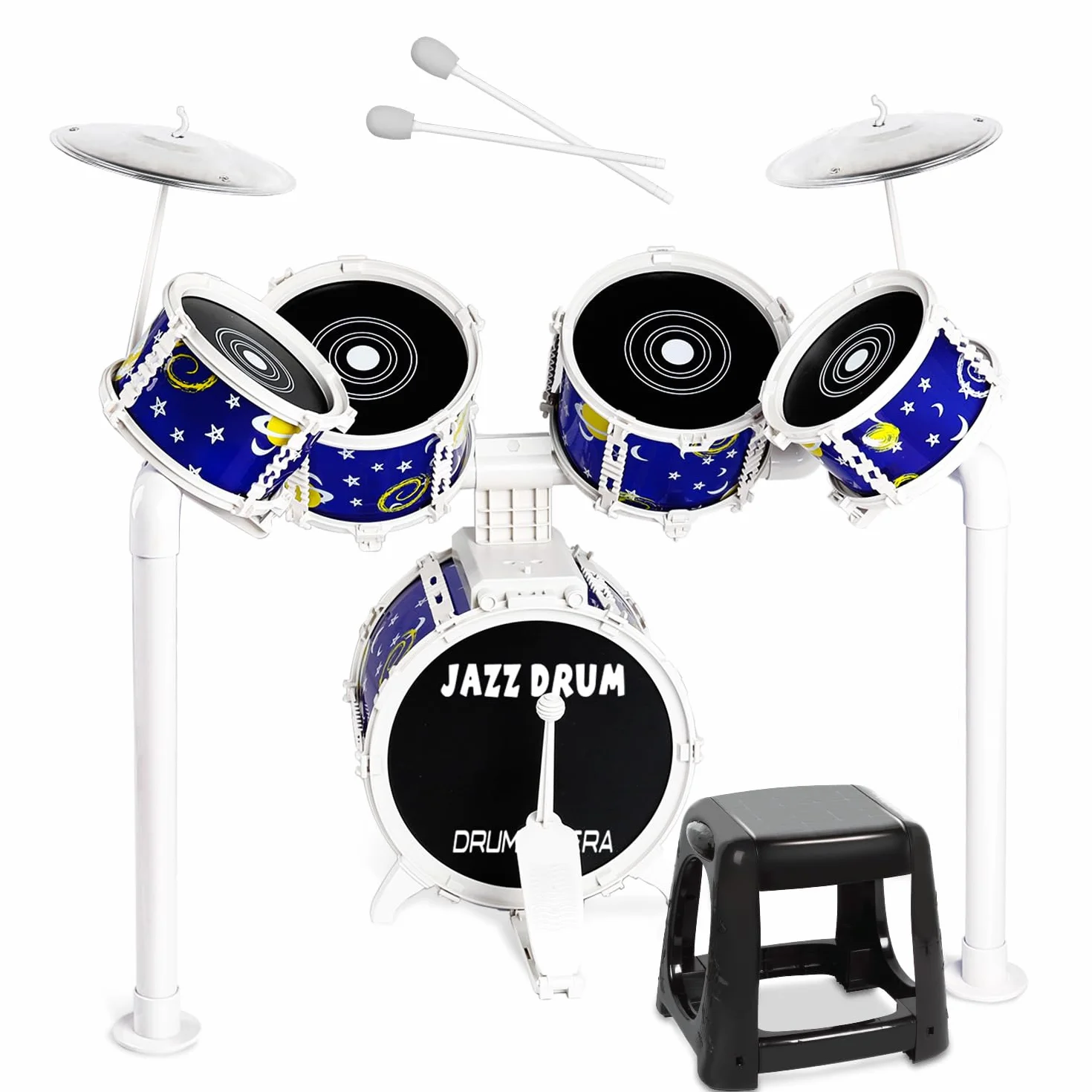 Batteria per bambini, set di batteria Verdantree Toy, batteria bambini, 5 strumenti musicali a percussione, educazione precoce, giocattoli per di 3, 4 e 5 anni