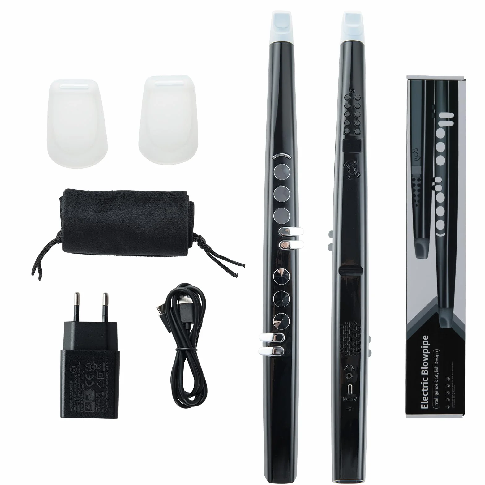 KOMFOTTEU Strumento a Fiato Digitale Connettività MIDI Bluetooth USB, con 13 Toni, 2 Dita (Sassofono/Flute), Sassofono Elettronico Portatile con Borsa da Trasporto, per Principianti, Bambini e Adulti